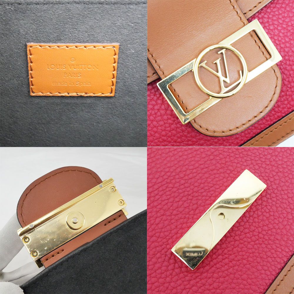Louis Vuitton Dauphine MM Panama Scarlet Shoulder Bag Taurillon Leather