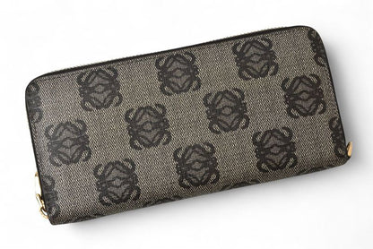 Loewe Wallet Loewe Long Wallet ZIP Around Anagram Gray Black