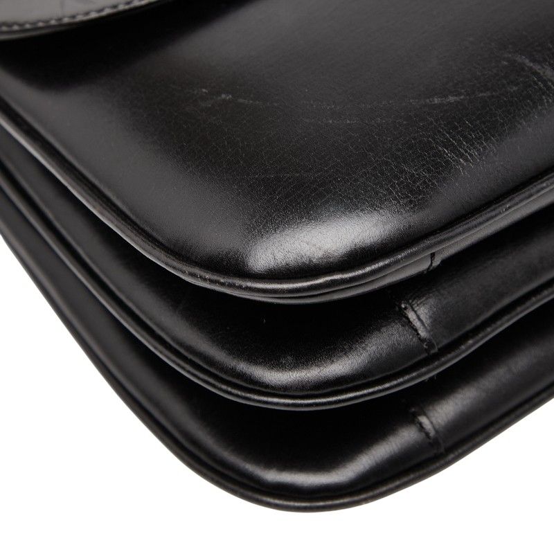 Celine Triomphe Crossbody Shoulder Bag Black Leather Women's Celine