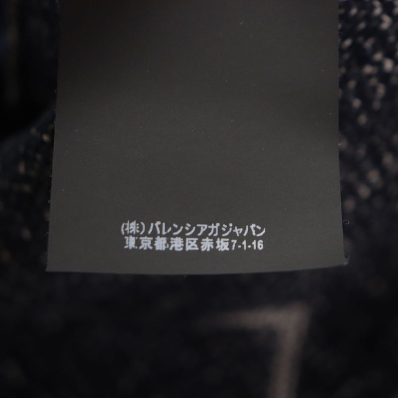 Balenciaga 542688 100% Wool WFP Logo Oversized Turtleneck Knit Sweater Navy S