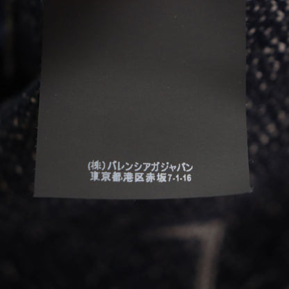 Balenciaga 542688 100% Wool WFP Logo Oversized Turtleneck Knit Sweater Navy S