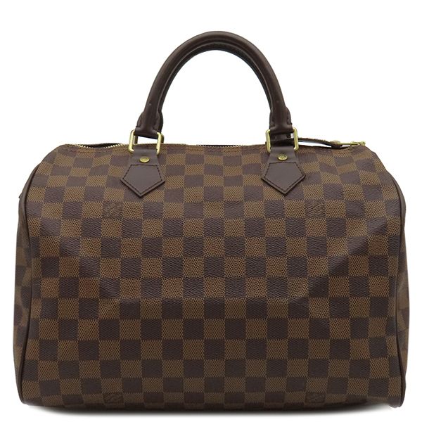 Louis Vuitton Handbag Speedy 30 Damier Canvas Damier Ebene Gold Hardware Brown