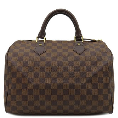 Louis Vuitton Handbag Speedy 30 Damier Canvas Damier Ebene Gold Hardware Brown