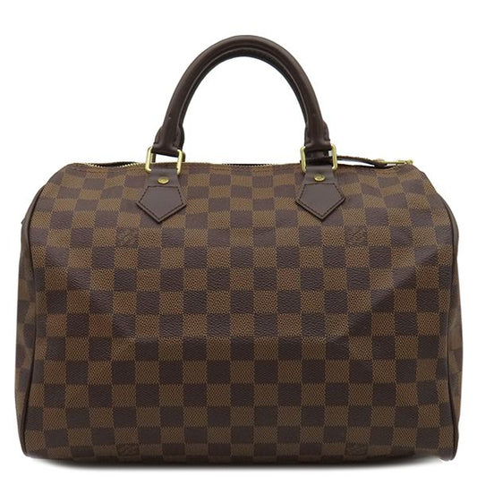 Louis Vuitton Handbag Speedy 30 Damier Canvas Damier Ebene Gold Hardware Brown