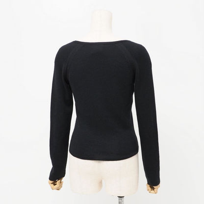 Chanel Vintage Sweater Size 38 Long Sleeve Knitted Sweater 99A Cashmere Silk