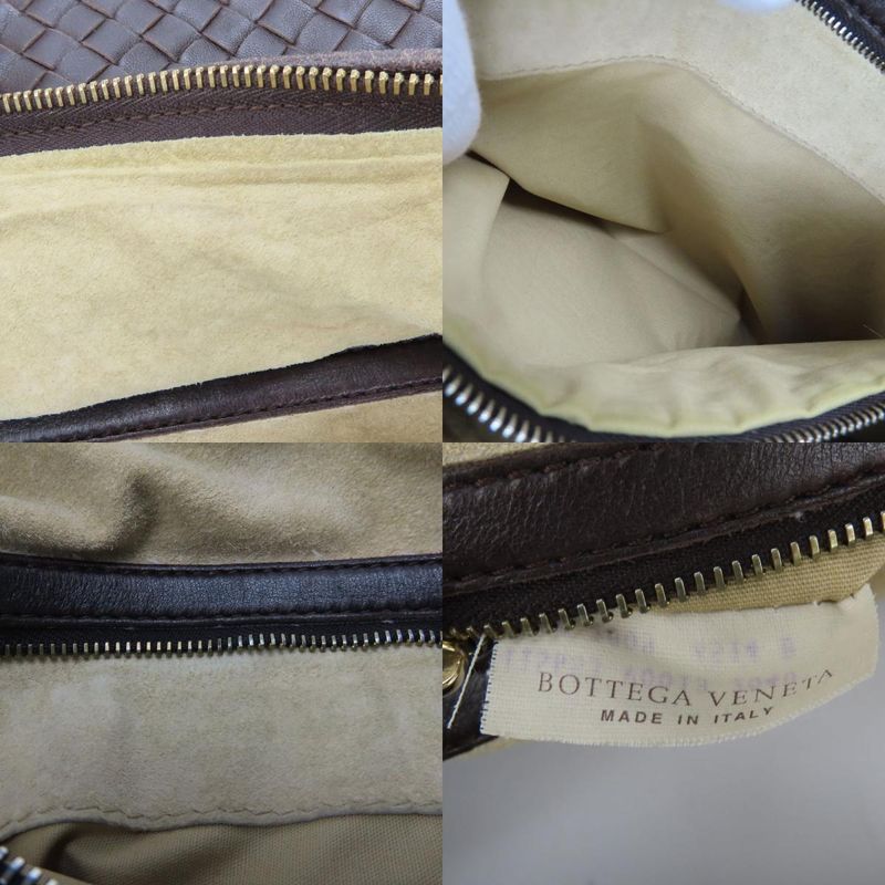 Bottega Veneta Shoulder Bag Intrecciato 115653 Lamb Skin Brown Shoulder One