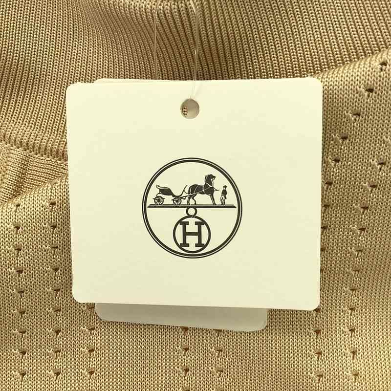 Hermes Brid De Gala Silk Perforated Knit Skirt - 36 - Beige - Women's