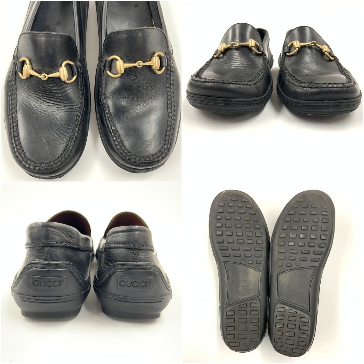 Gucci Horsebit Leather Loafers Black