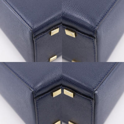 Celine 2WAY Shoulder Vintage Mc1739 Calf Navy Blue Ladies Handbag