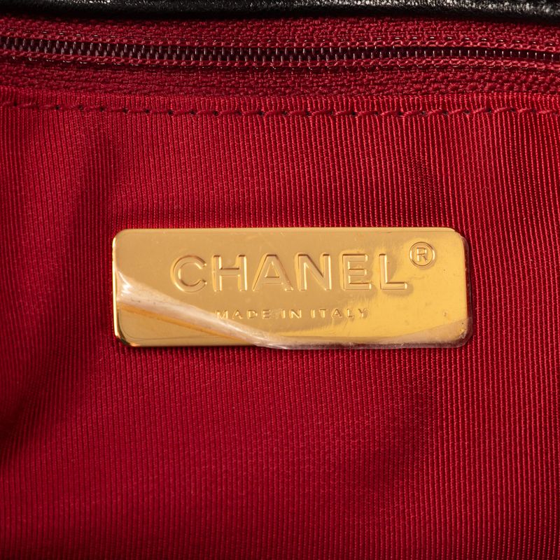 Chanel Classic 19 Flap Black Matelasse Calfskin A