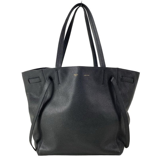 Celine Tote Bag Cabas Phantom Small With Belt Black Leather