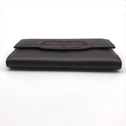 Gucci Geki Interlocking Sherry Line Leather Trifold Wallet Brown