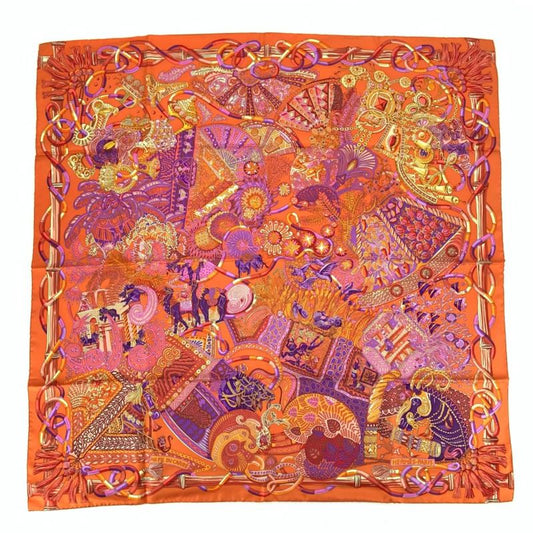 Hermes Carre 90 Scarf AU FIL DU Carre At Your Service 100% Silk