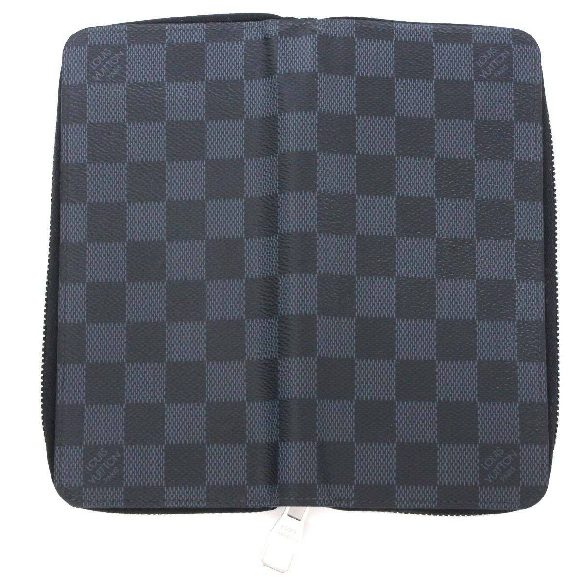 Louis Vuitton Damier Cobalt Zippy Wallet Vertical Long Wallet N62240 Black X