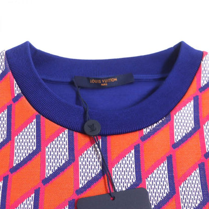 22aw Louis Vuitton Virgil Abloh Diamond Damier Sweatshirt/pullover Orange And
