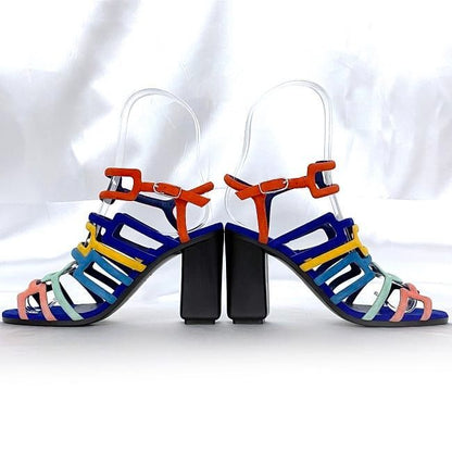 Hermes Sandals Ec21356 Navy Multicolor 141157 z