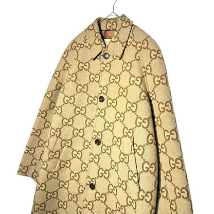 Gucci 22aw Jumbo GG Canvas Wool Car Coat 698708 Zait6 Jumbo GG Canvas Wool Car
