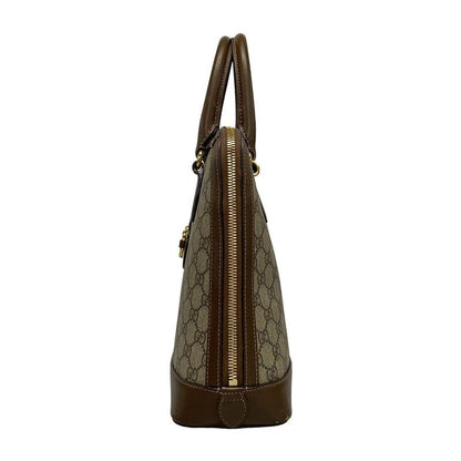 Gucci Handbag Horsebit 1955 Medium Top Handle Bag 620850 Dark Brown Beige And