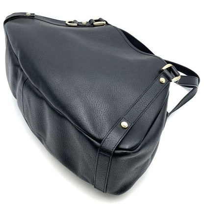 Gucci 130736 Shoulder Bag Tote Bag Leather None Land Black Ladies Men Fashion