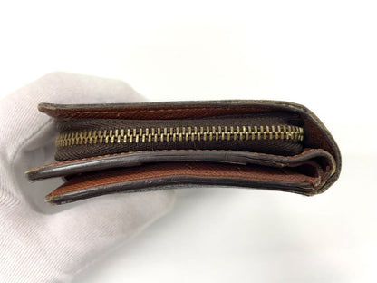 Louis Vuitton Monogram Compact Zipped Folding Wallet M61667 Brown Made In France