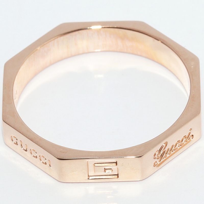 Gucci 18K Pink Gold Octagonal Ring Gucci8ring
