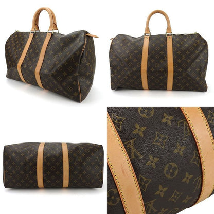 Louis Vuitton Boston Bag Keepall 45 M41428 Monogram Gold Hardware Men Travel
