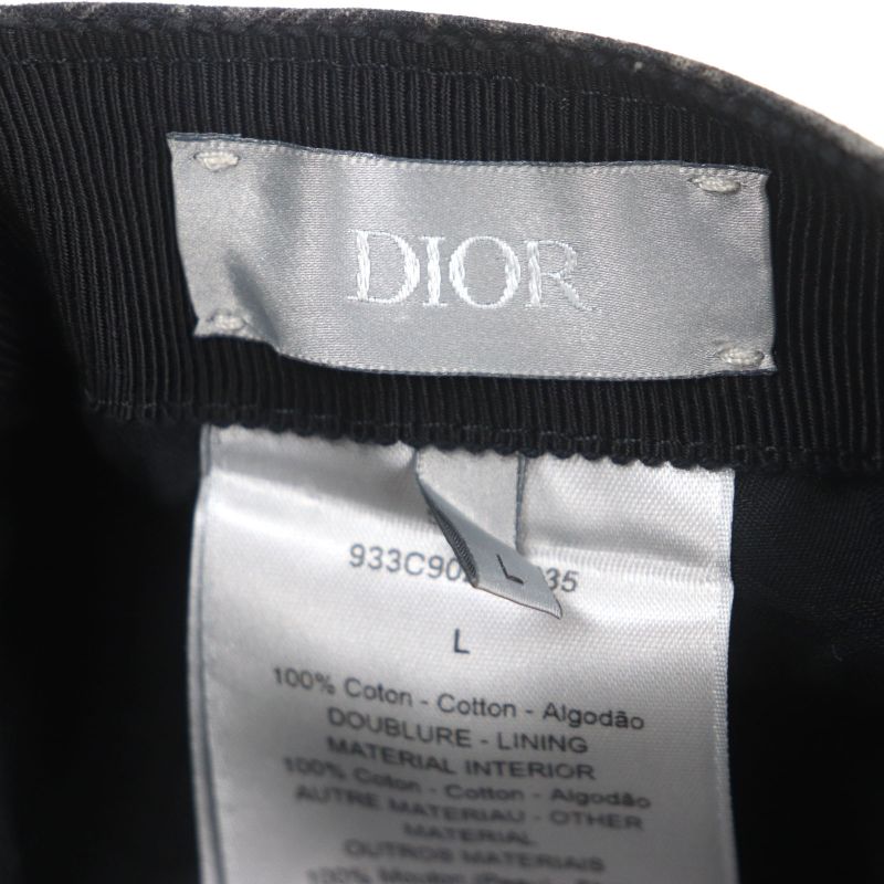 DIOR Homme 933c902h4835 Oblique Leather Use Hat Baseball Cap Dark Gray L Made
