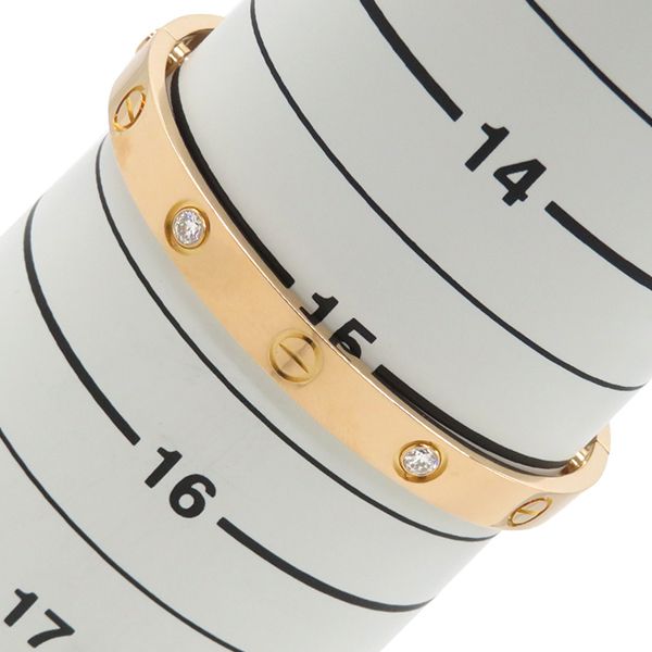 Cartier Bracelet Love Bracelet Half Diamond 4p Diamond 18k Pink Gold Diamond