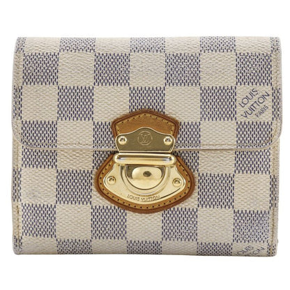 Louis Vuitton Portefeuille Joy N60030 Damier Azure Canvas Ladies Fold Wallet