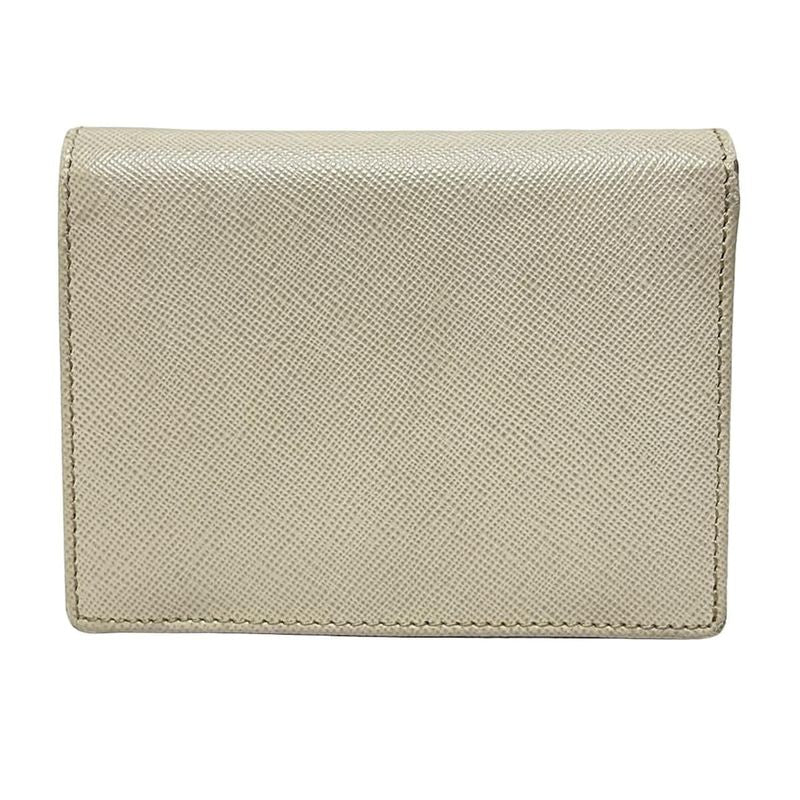 Prada Bifold Wallet - Beige Leather