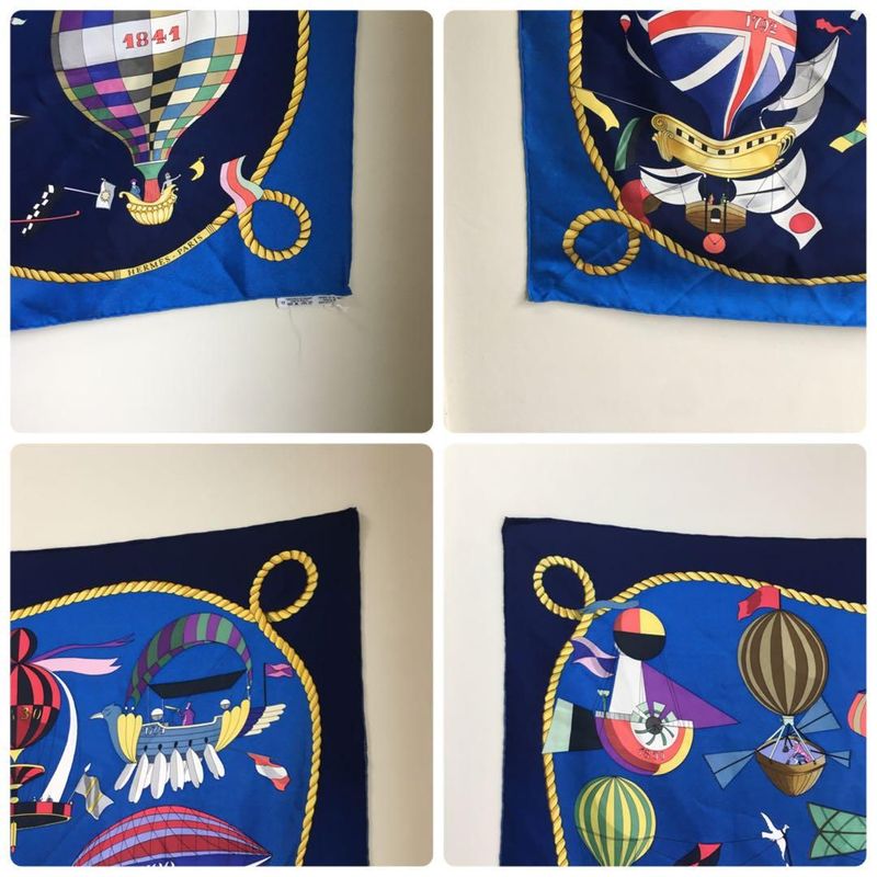 Hermes Carre Scarf Silk Sky Madness Balloon Shawl