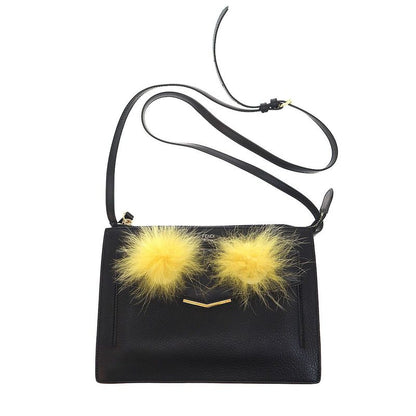 Fendi Back Bug Monster Leather Shoulder Bag 8m0362-41d Black