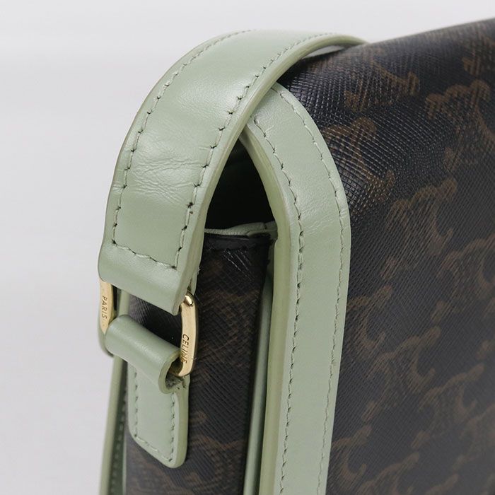 Celine Triomphe Canvas Crossbody Shoulder Bag PVC Leather Women