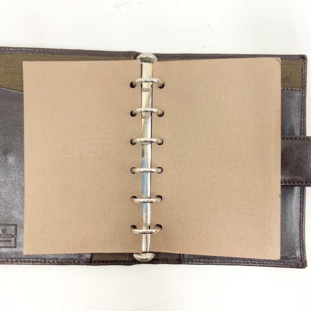 Fendi Zucca 6 Holes Notebook Cover Brown