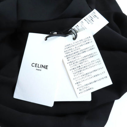 Celine 2r68g865c Triomphe Viscose Sable Workwear Dress Black 40 Women