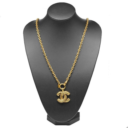 Chanel Coco Mark Matelasse Vintage Gold Plated Ladies G Necklace