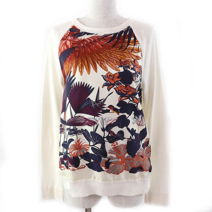 Hermes Silk Cotton Flamingo Party Twill Raine Crewneck Long Sleeve Pullover