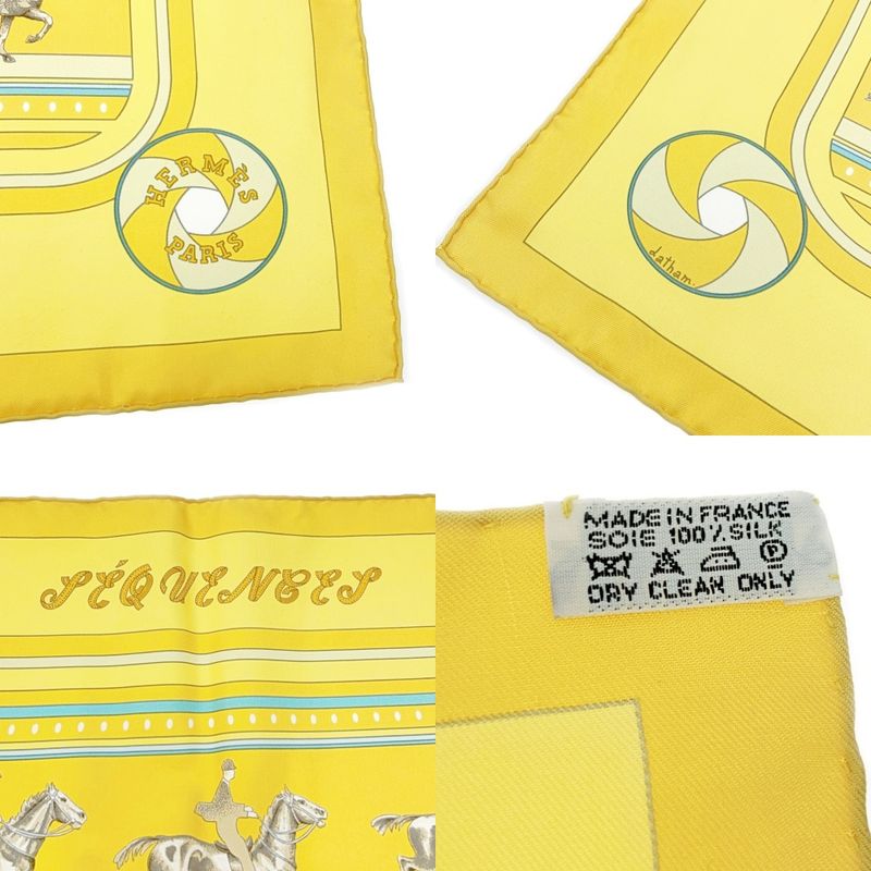 Hermes Silk Carré 90 Sequences Scarf Yellow 410946 Scarf