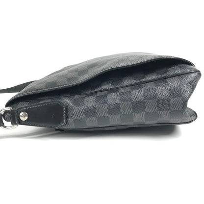 Louis Vuitton Shoulder Bag Lenzo N51213 Damier Graphite Canvas Black