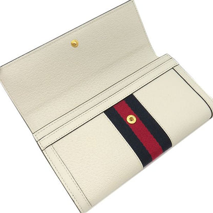Gucci Long Wallet GG Continental Wallet Leather White Gold Hardware White