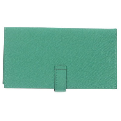 Hermes Bearn Souffle Engraved A Silver Hardware Epson Long Wallet Men's