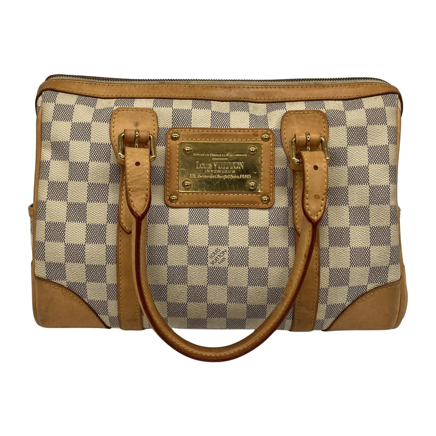 Louis Vuitton Mini Boston Bag Damier Azur Berkeley N52001 Gray X White
