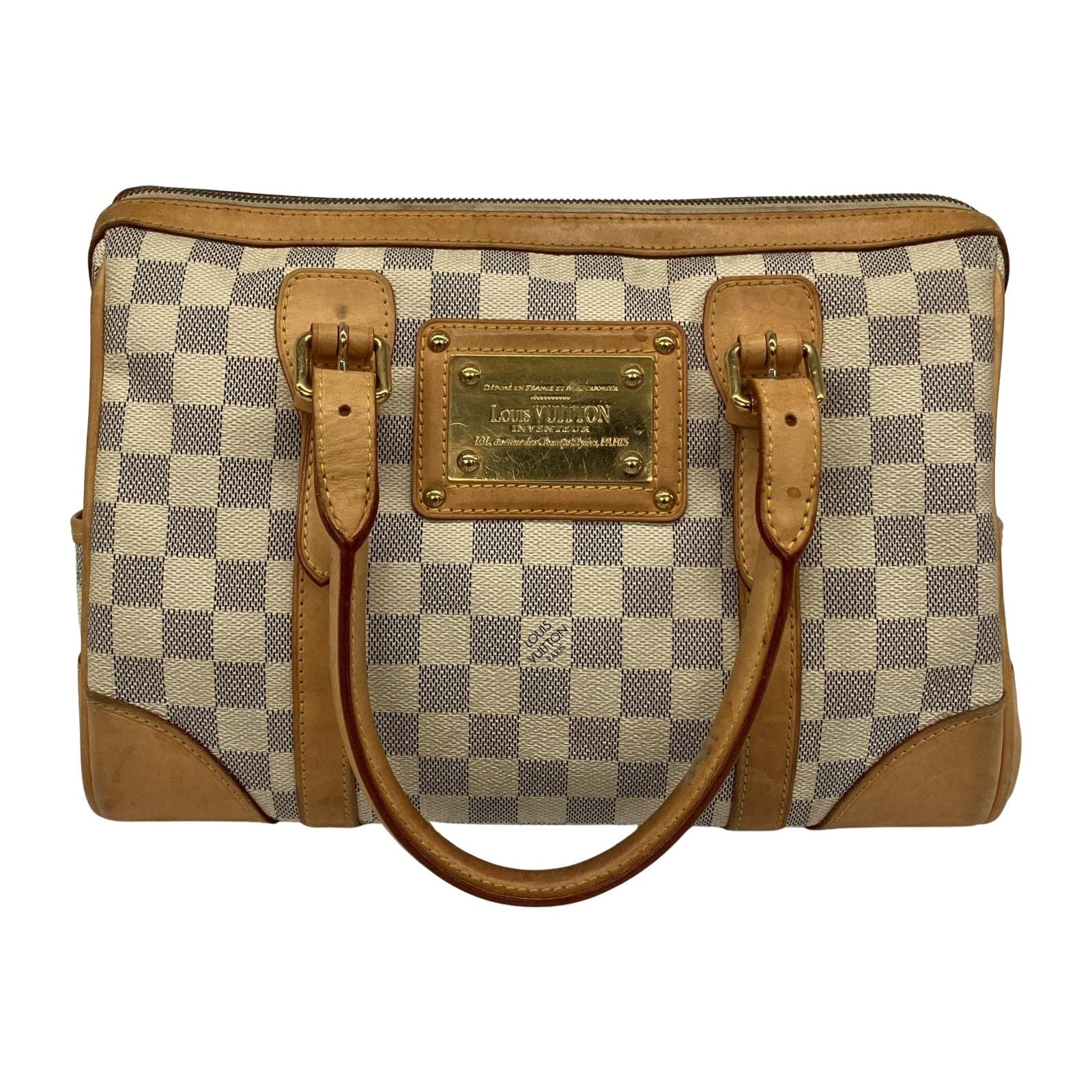 Louis Vuitton Mini Boston Bag Damier Azur Berkeley N52001 Gray X White