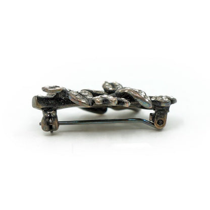 Saint Laurent Pin Brooch Rhinestone Approx 5.8g Black Accessories Box