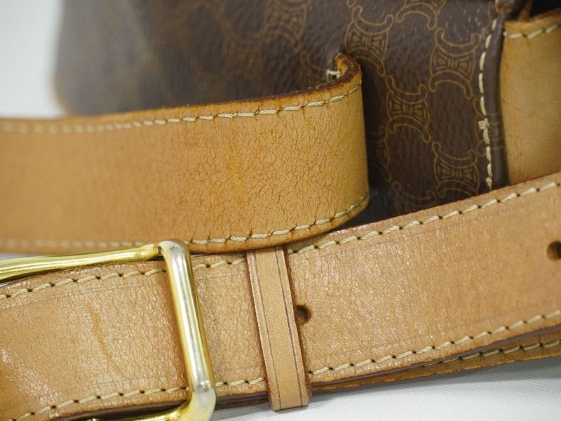 Authentic Celine Macadam Shoulder Bag Pochette PVC Brown Macadam Bag Pre-owned