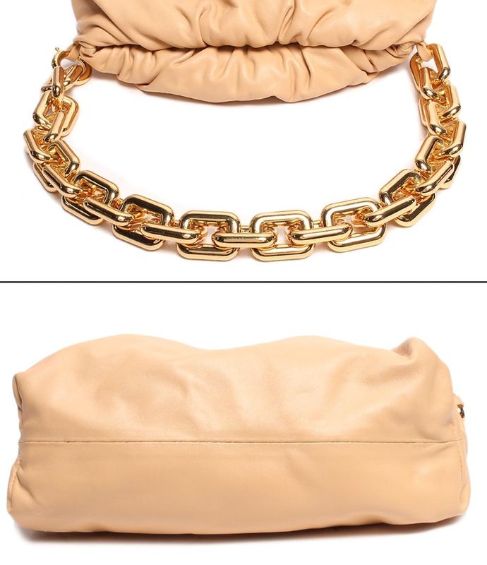 Bottega Veneta Chain Leather Shoulder Bag Body Bag Gold Hardware Clasp the