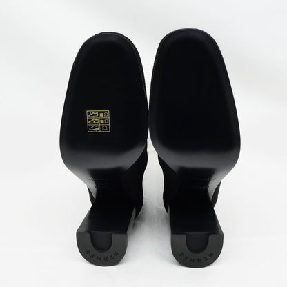 Hermes Jenna 90 Black Size 38 1 2 25cm (9.84in) Short Knit Boots