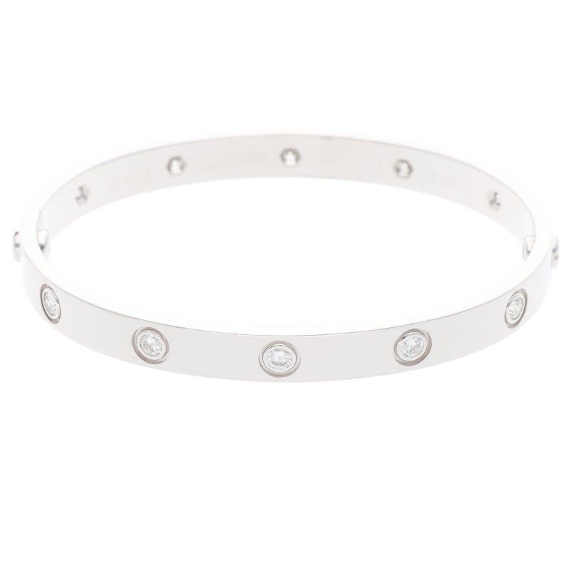 Cartier LOVE Bracelet Love Bracelet 18K White Gold Full Diamond Bracelet Men's