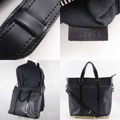 Louis Vuitton Tadao 2WAY Shoulder Tote Bag N51192 Damier Graphite Canvas Black