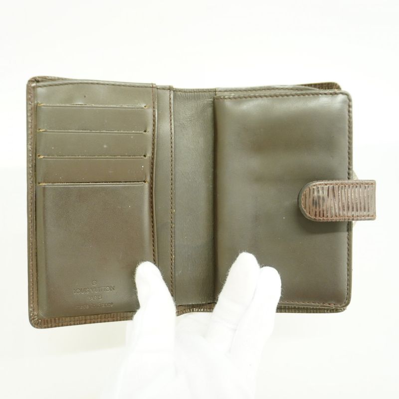 Louis Vuitton Wallet Epi Porte Monnaie Viennois M6324d Mocha Women's